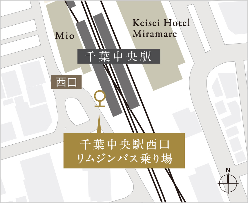 千葉駅西口(「25番」バス乗り場) 地図画像