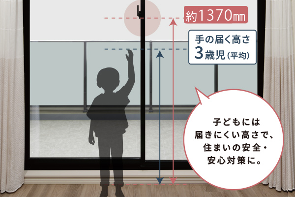 バルコニー側クレセント 高さ約1370mm