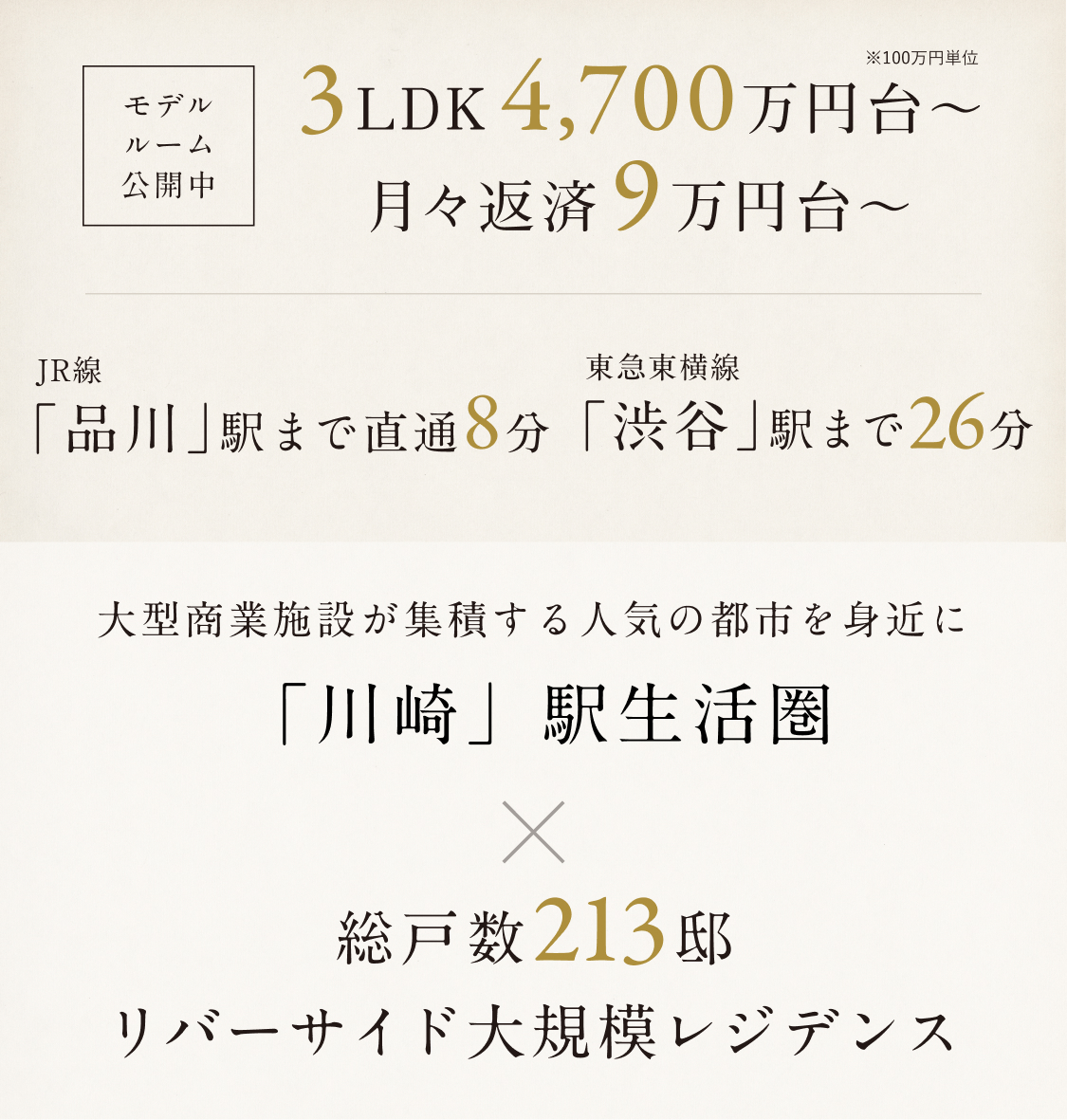 東急東横線/東急新横浜線｢綱島｣駅 JR線｢川崎｣駅 JR線｢鶴見｣駅利用 総戸数213邸 全17タイプ《リバービュー&パークビュー》ブックラウンジやゲストルームなどの共用施設 ｢ルキンテラス｣物件エントリー好評受付中