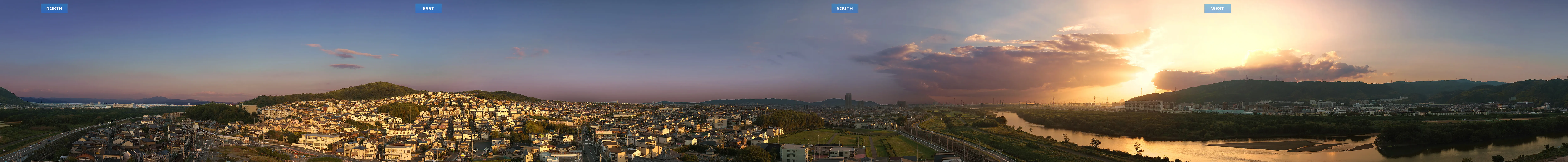マンション眺望パノラマ 夕景