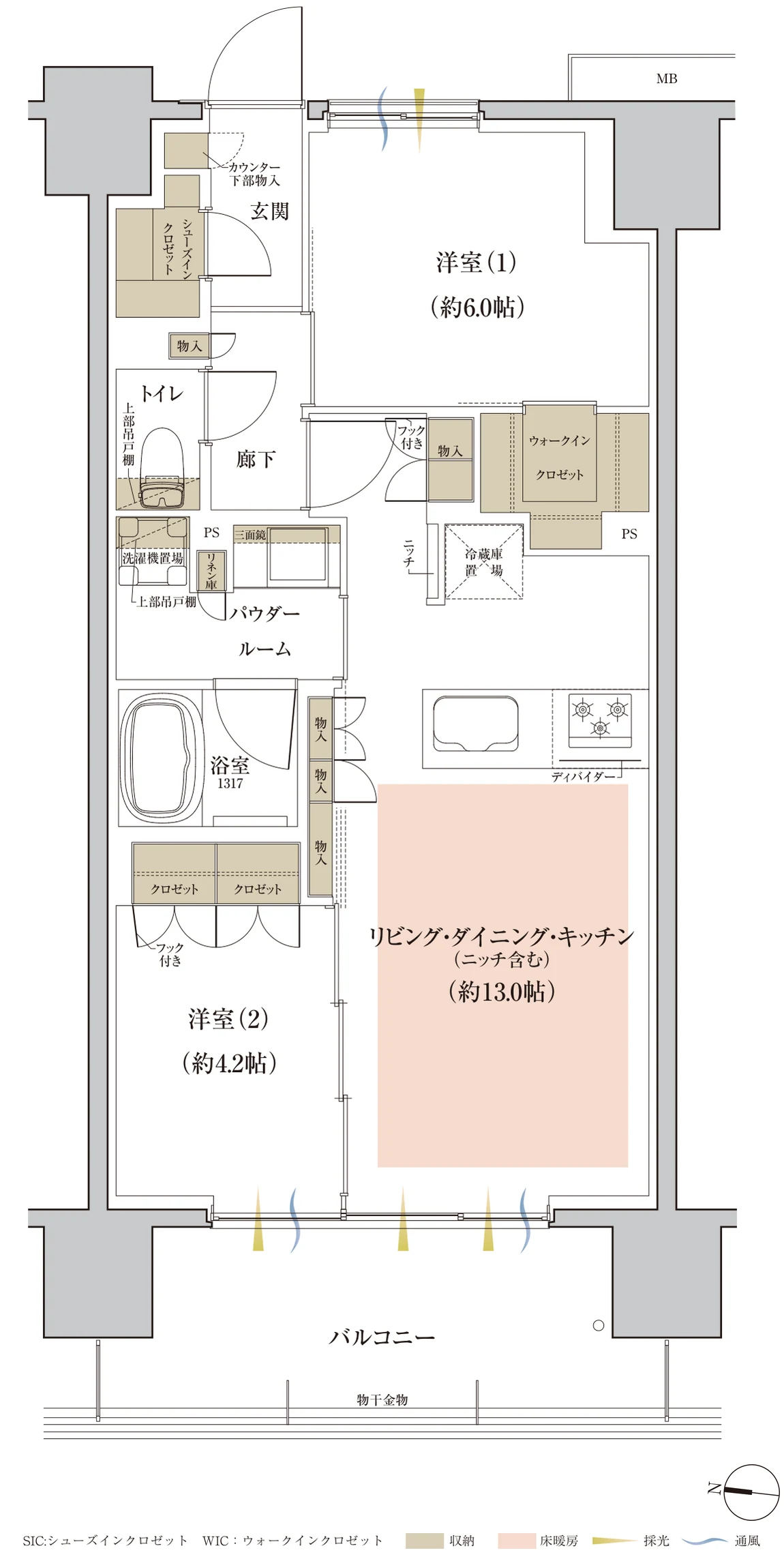 C typeの間取り図