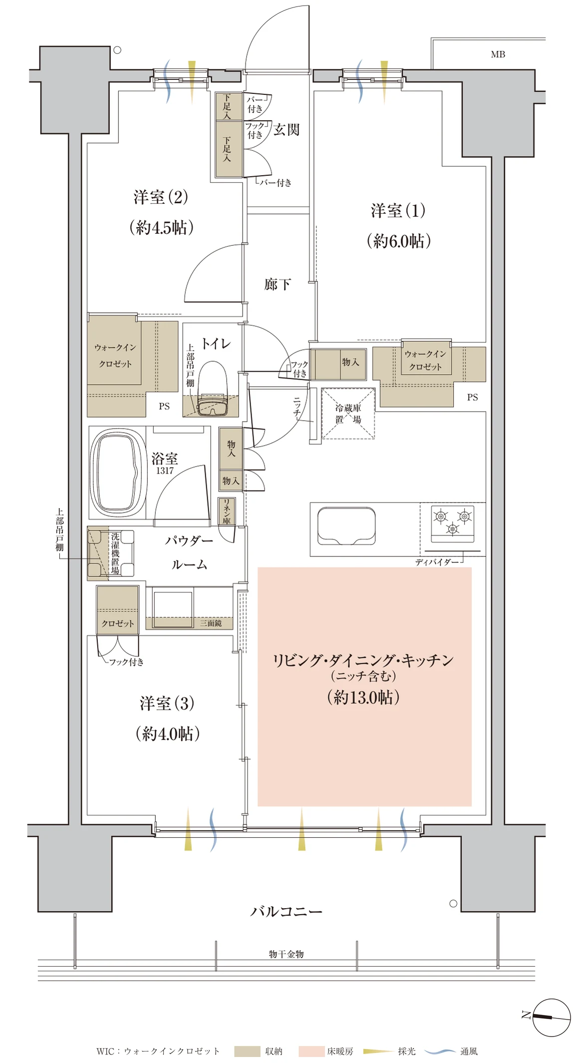 E typeの間取り図