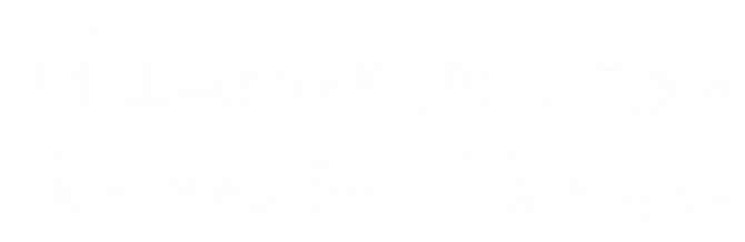 小田急小田原線「小田急相模原」駅 徒歩3分 小田急相模原駅より「町田」駅 直通5分 / 小田急相模原駅より「新宿」駅45分